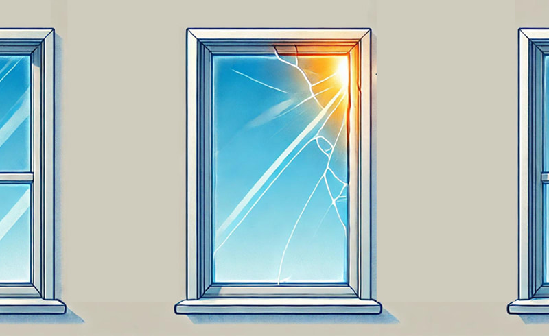 ヒビが入っているガラス