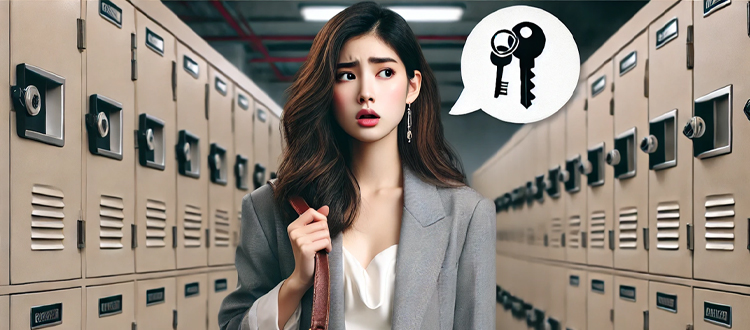 鍵がなくて困っている女性